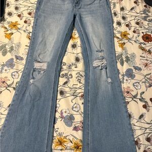 KanCan Light Blue Distressed Boot Cut Jeans